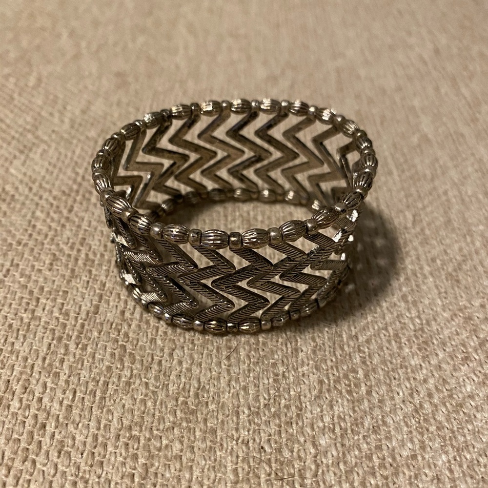 Silver chevron bracelet